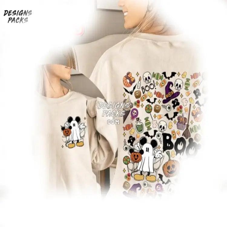 Cartoon Mickey Ghost Pumpkin Mickey’s Not So Scary Halloween Family Matching Land Boo Png Design