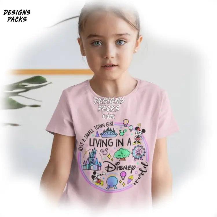 Cartoon Mickey Mouse Magic Kingdom Just A Small Town Girl Living World Png Design