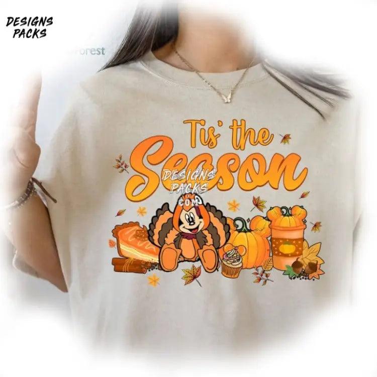 Cartoon Mickey Thanksgiving Turkey Happy Land Tis The Season Png Design