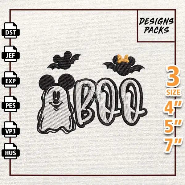Cartoon Mouse Spooky Embroidery Design