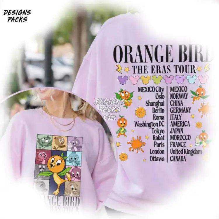 Cartoon Orange Bird Trip Eras Tour Png Design
