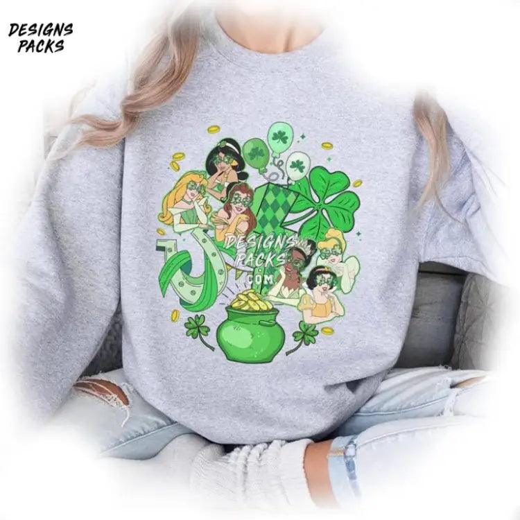 Cartoon Princess Shamrock Saint Patrick’s St Patricks Day Png Design