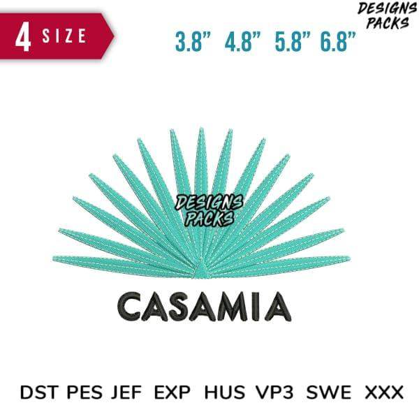 Casamia embroidery design in 4 sizes, available in DST PES JEF formats for instant download