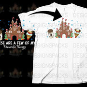 Christmas Holiday T-Shirt with Cute Gingerbread Houses and Festive Cupcakes Design, Unisex Winter Tee
