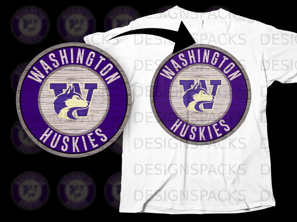 Washington Huskies Purple and White Logo T-Shirt