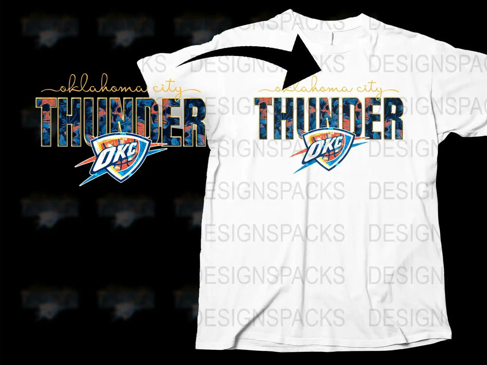 Oklahoma City Thunder OKC Logo T-Shirt, White Graphic Tee, Unisex Basketball Apparel