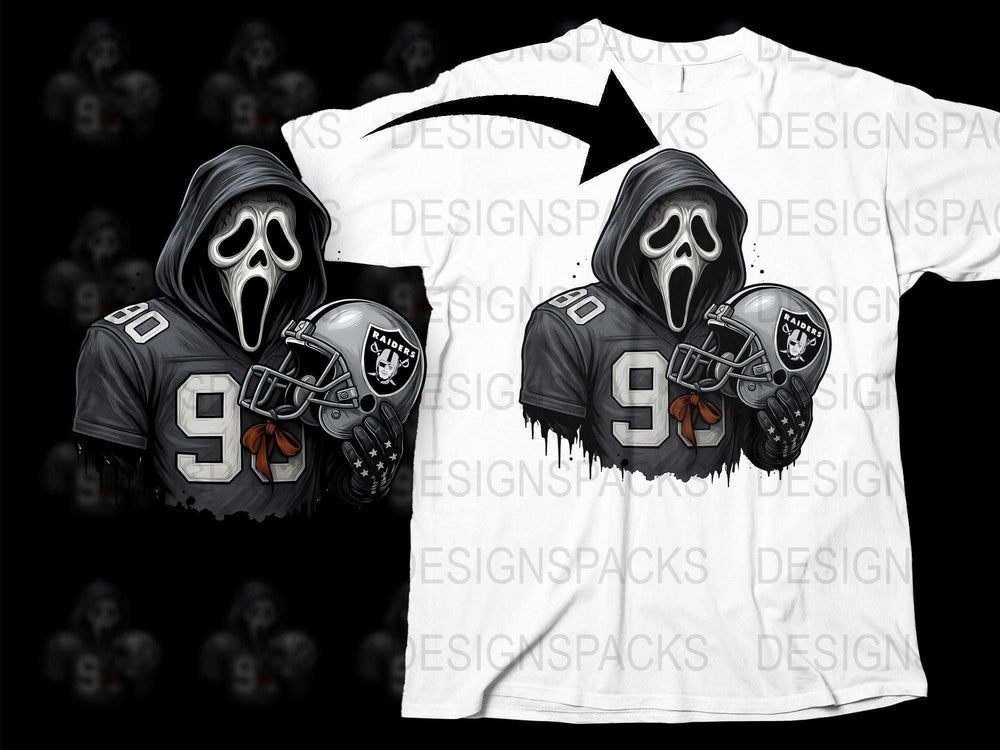 Scream Ghost Football Player T-Shirt, Horror Sports Fan Tee, Halloween Costume Graphic Shirt, Unisex Apparel
