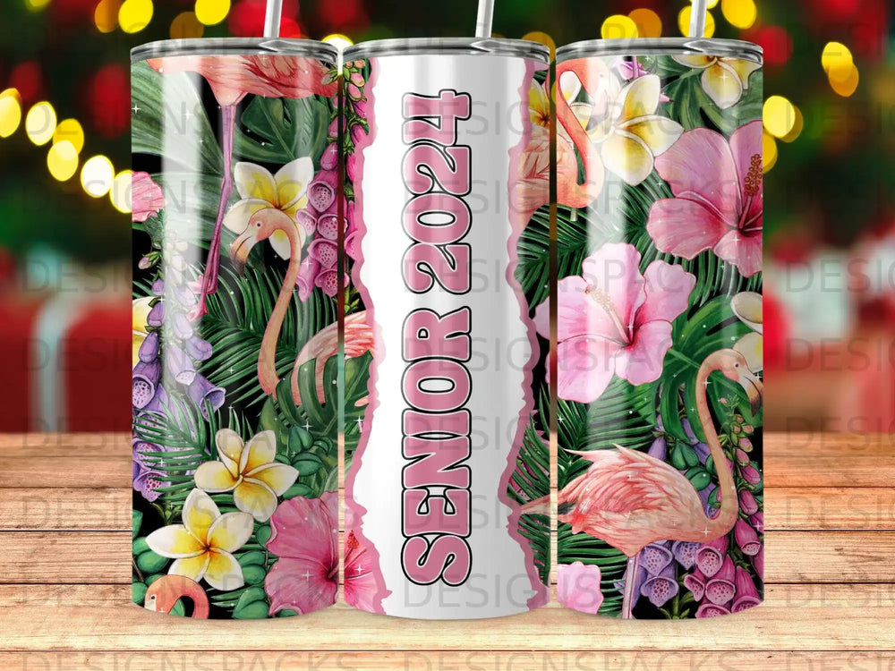 Senior 2024 Tropical Flamingo Floral Tumbler product type