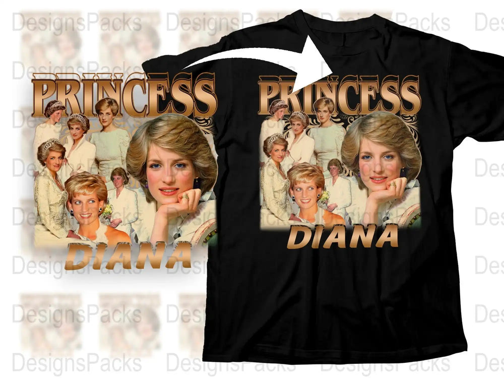 Princess Diana Tribute T-Shirt, Vintage Style Graphic Tee, Royal Family Memorabilia, Collectible Fashion Top