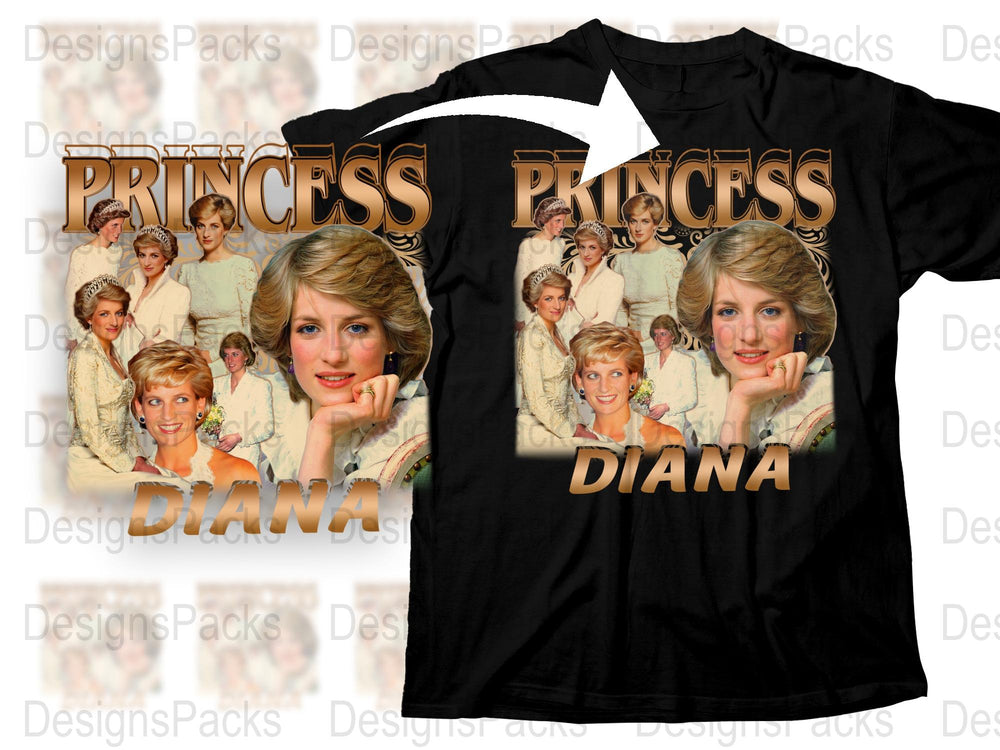 Princess Diana Tribute T-Shirt, Vintage Style Graphic Tee, Royal Family Memorabilia, Collectible Fashion Top