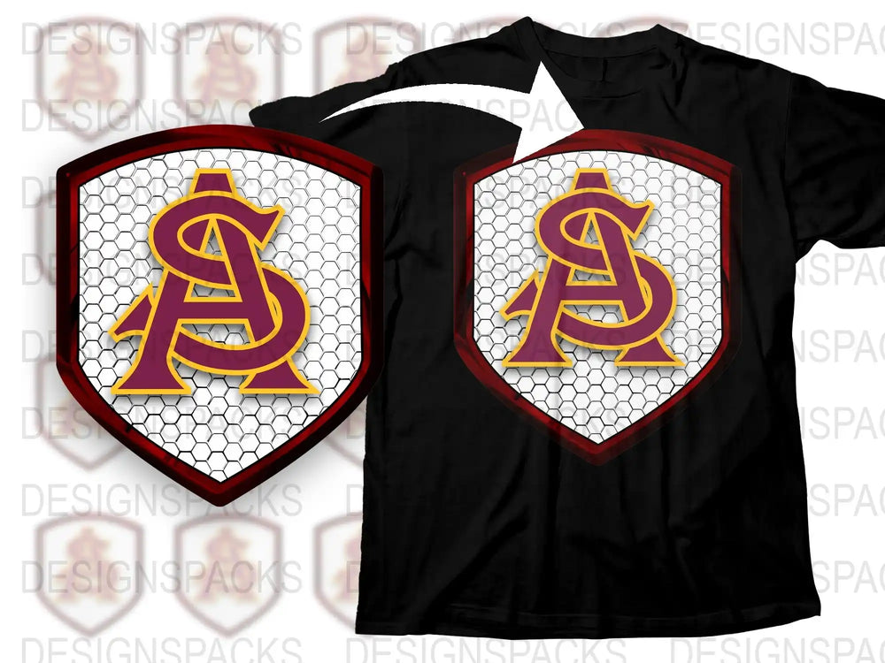 Men's Black T-Shirt with Golden Shield Graphic Design, Stylish Casual Wear