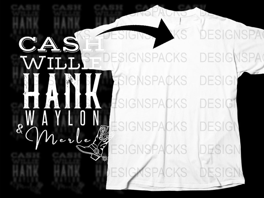 Classic Country Legends T-Shirt, Cash Hank Willie Waylon Merle Graphic Tee, Music Fans Apparel