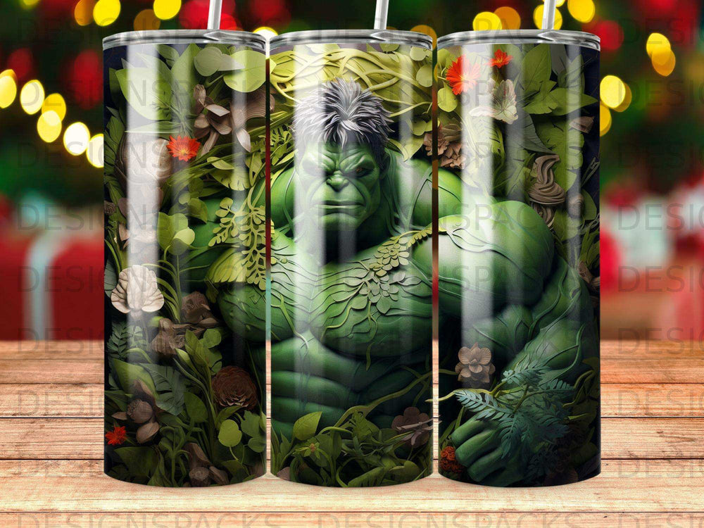 Hulk emerges from lush green foliage, chest up, looking intensely forward.