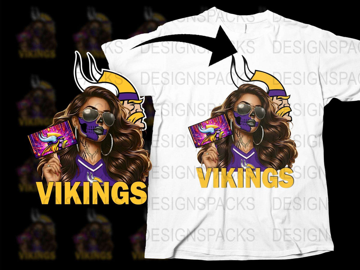 Viking Themed T-Shirt, Colorful Warrior Woman Design, Trendy Graphic Tee, Casual Fashion Wear
