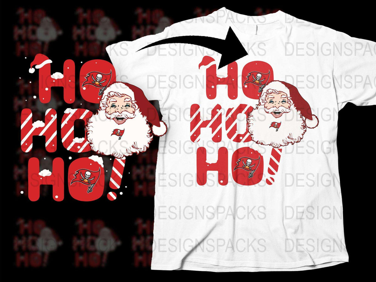 Funny Santa Claus T-Shirt, Ho Ho Ho Christmas Tee, Festive Holiday Shirt for Adults, White Cotton