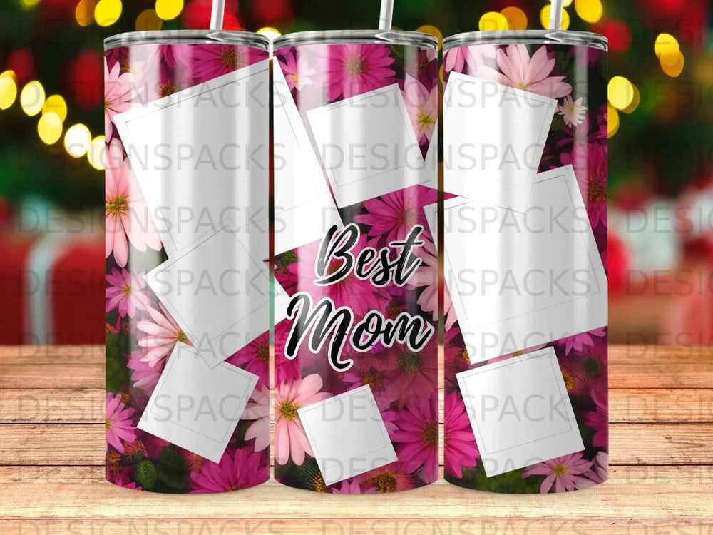 Floral Photo Frame Best Mom Magenta Tumbler product type