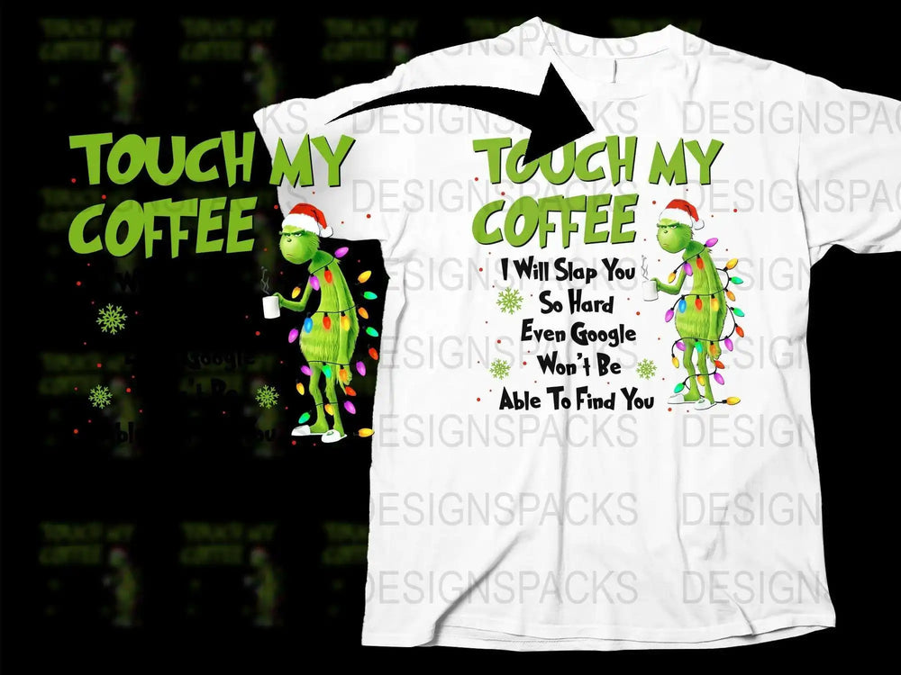 Funny Coffee Saying T-Shirt, Whimsical Holiday Elf Graphic, White Cotton Tee, Unique Christmas Gift Idea for Coffee Lovers