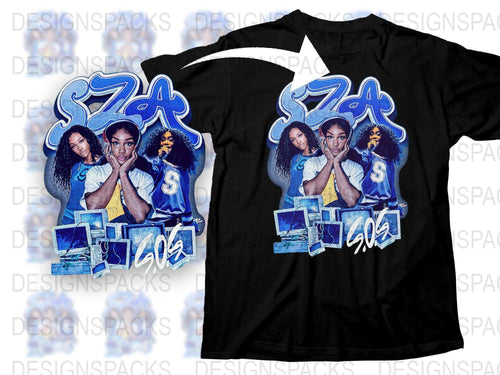 SZA T-Shirt, Ctrl Album Cover Art, Hip Hop Merch, Music Fan Gift, Black Graphic Tee, Women's Fashion Top, Unique Singer Print Shirt