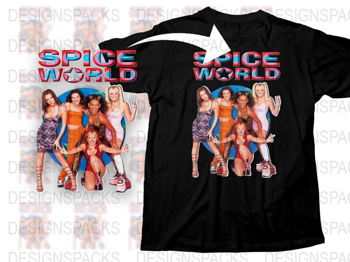 Spice World Vintage Band T-Shirt, 90s Pop Music Fan Tee, Retro Girl Band Graphic Shirt, Collector Gift