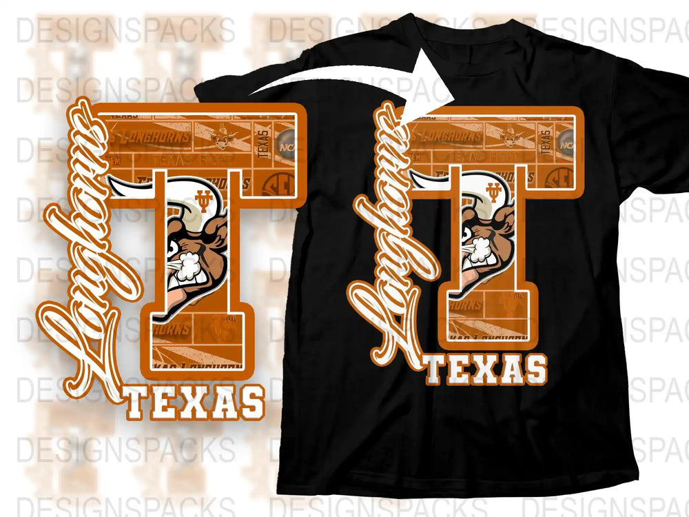 Texas Longhorns T-Shirt, Vintage Graphic Tee, College Football Apparel, Sports Fan Gift