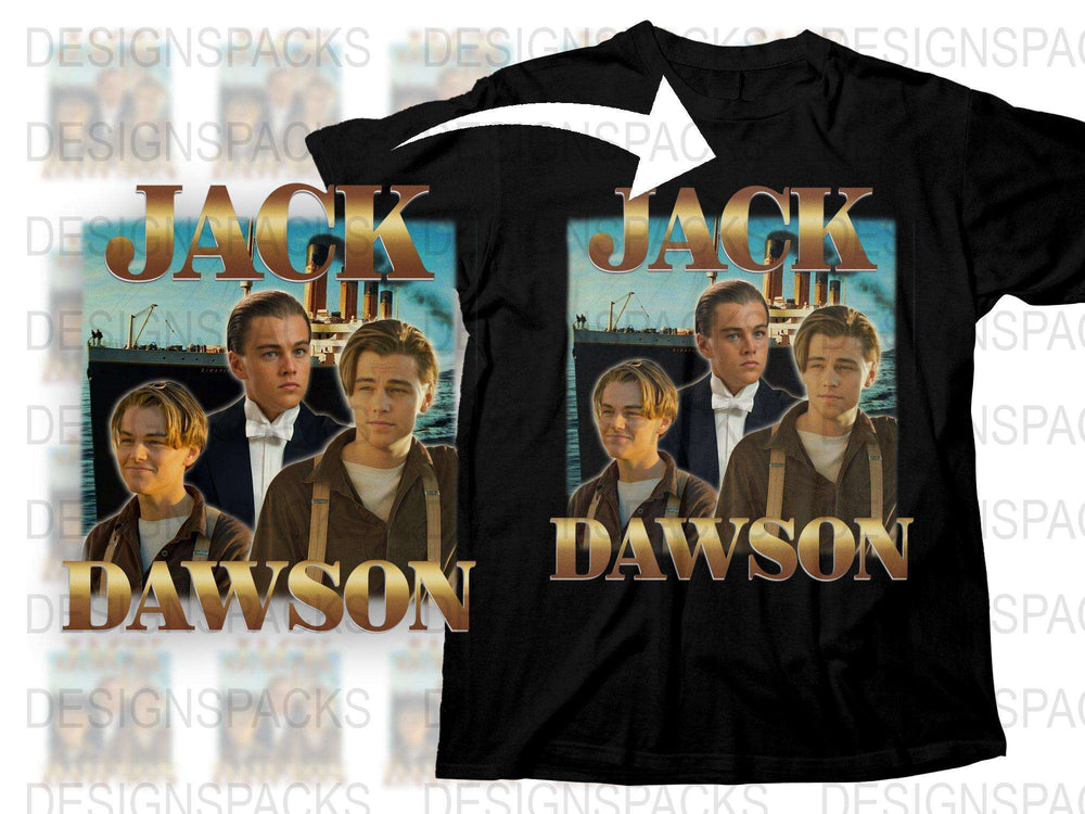 Titanic Jack Dawson Graphic T-Shirt, Vintage Movie Character Tee, Leonardo DiCaprio Inspired Shirt
