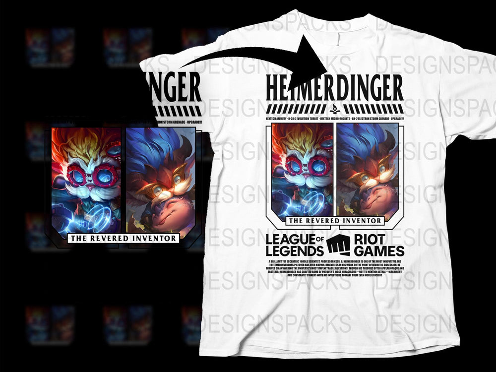 League of Legends Heimerdinger T-Shirt, The Revered Inventor Graphic Tee, Riot Games Merchandise