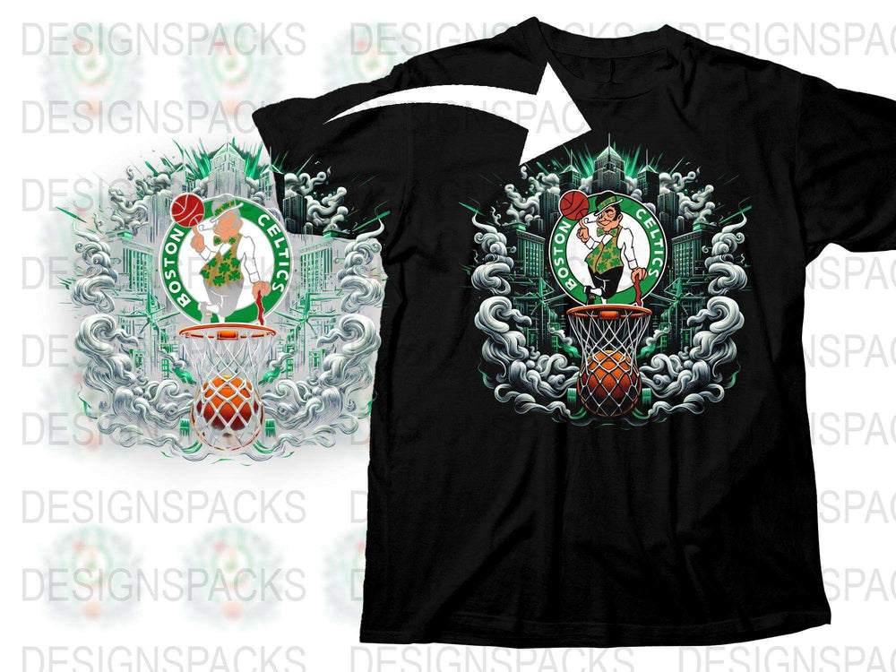 Men's Black T-Shirt with Graphic Leprechaun Basketball Dunk Design, St. Patrick's Day Tee, Casual Sportswear, Unique Gift Idea