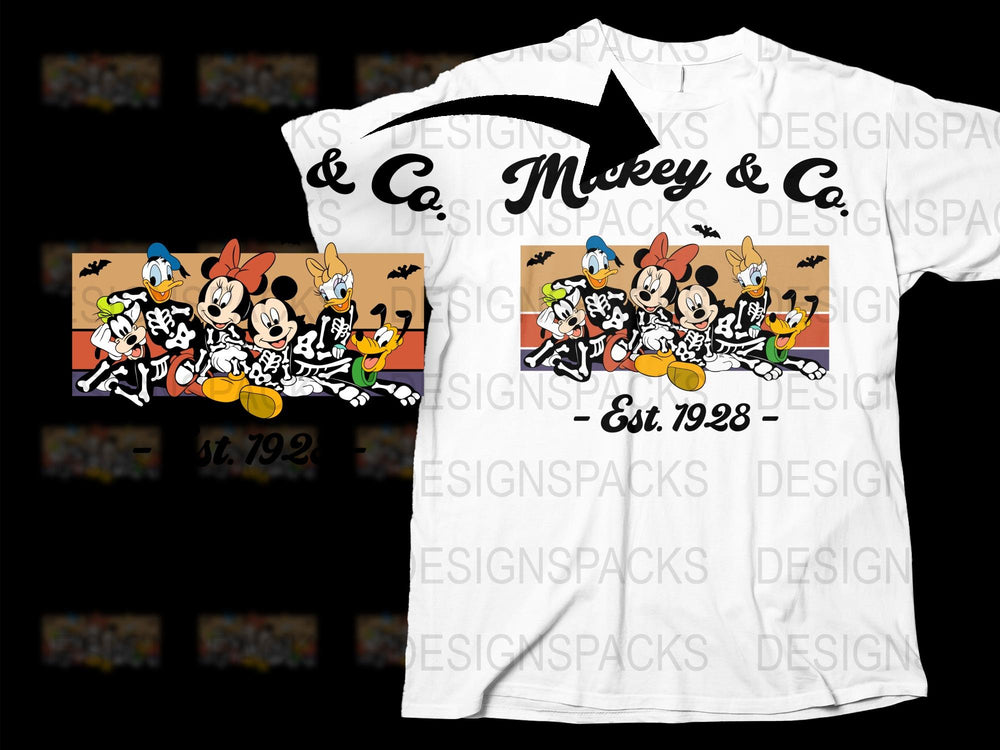 Vintage Cartoon Character T-Shirt, Classic Animation Crew, White Graphic Tee, 1928 Retro Design