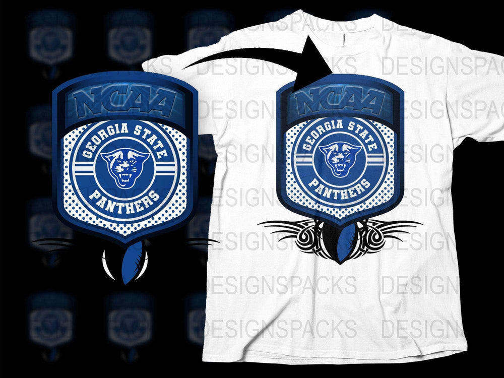 Georgia State Panthers NCAA Logo T-Shirt, College Sports Team Apparel, White Graphic Tee