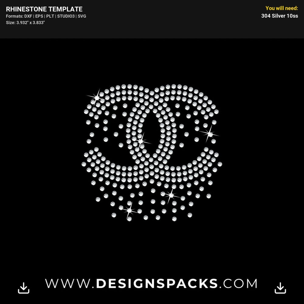 Cc Chanel Bling Rhinestone Digital Template