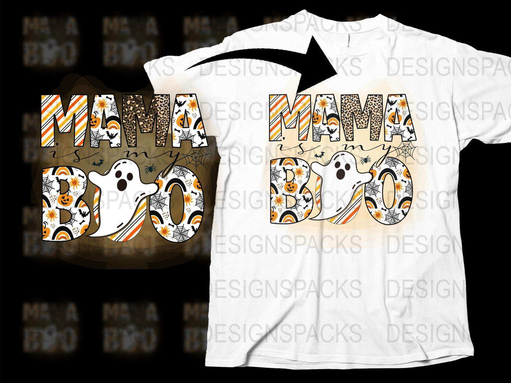 Mama Boo Halloween T-Shirt, Funny Ghost Graphic Tee, Women's Autumn Fall Shirt, Spooky Season Apparel