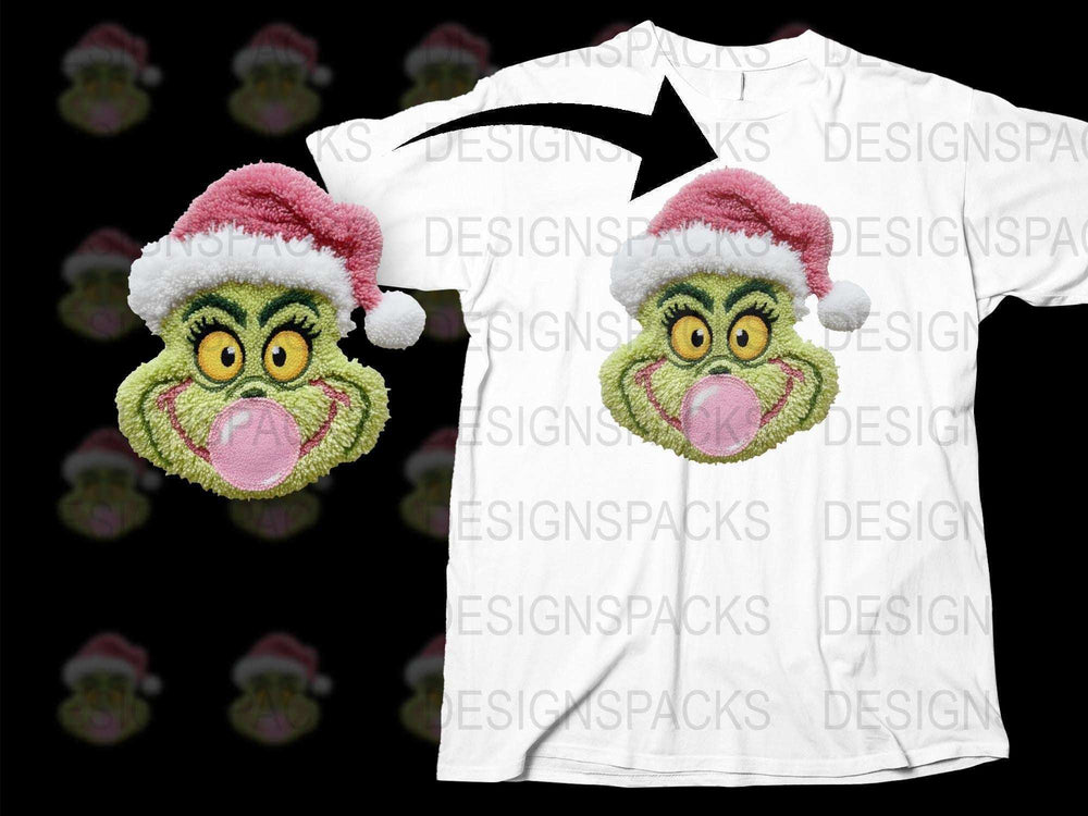 Christmas Grinch Face T-Shirt, Unisex Santa Hat Holiday Tee, Funny Festive Apparel for All Ages
