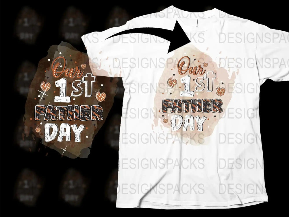 Our 1st Father's Day T-Shirt, Daddy and Me Matching Outfit, Celebration Tee for New Dads, First Father's Day Gift, Family Shirts