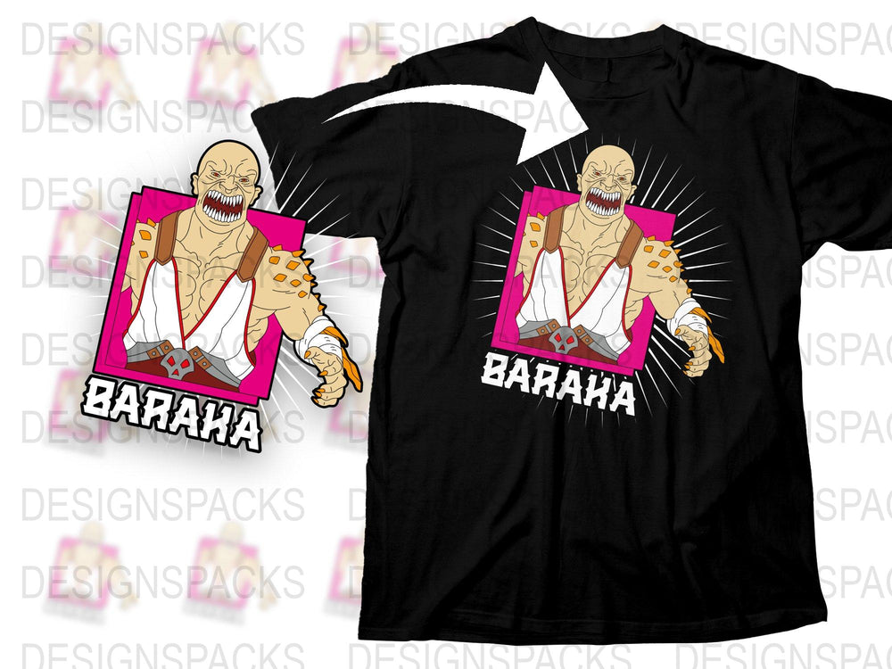 Baraka T-Shirt, Mortal Kombat Inspired Graphic Tee, Gamer Clothing, Unisex Adult Pop Culture Tee, Geeky Gift Idea, Cotton Shirt
