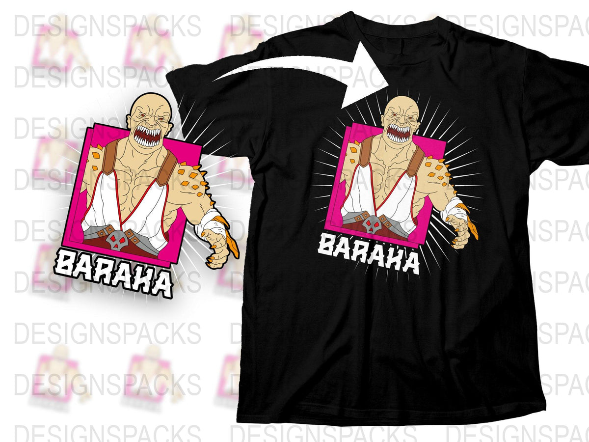 Baraka T-Shirt, Mortal Kombat Inspired Graphic Tee, Gamer Clothing, Unisex Adult Pop Culture Tee, Geeky Gift Idea, Cotton Shirt