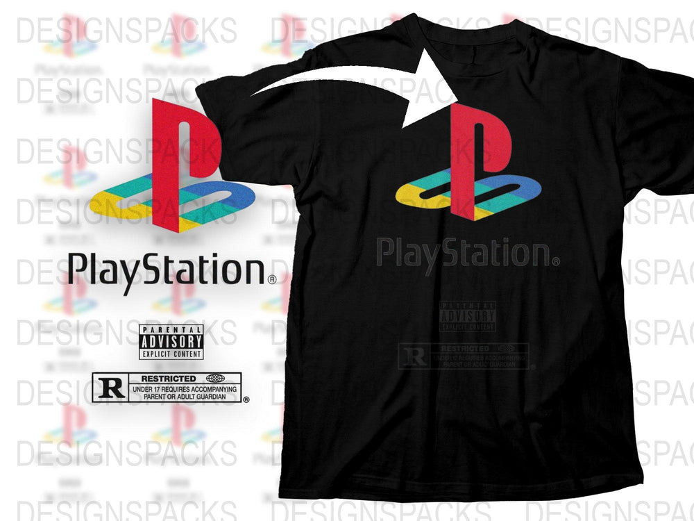 Vintage PlayStation Logo T-Shirt, Retro Gamer Tee, Black Graphic Tee, 90s Video Game Apparel