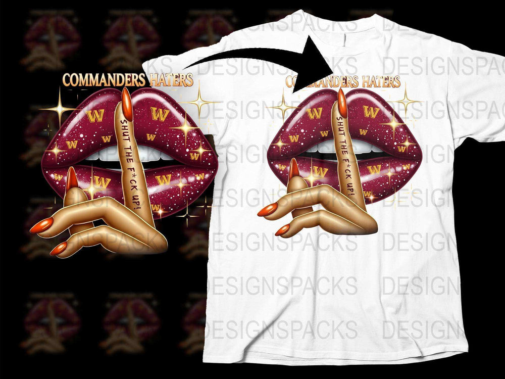 Commanders Haters T-Shirt, Unique Hand Gesture Design, Football Fan Apparel, Unisex White Tee