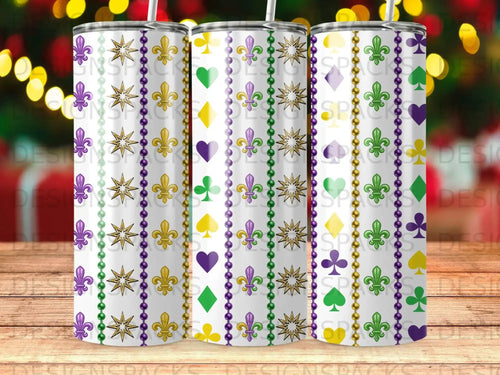 Mardi Gras beads stars cards tumbler product type