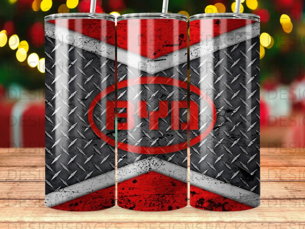 Red White FTHL Diamond Plate Pattern Slim Tumbler product type