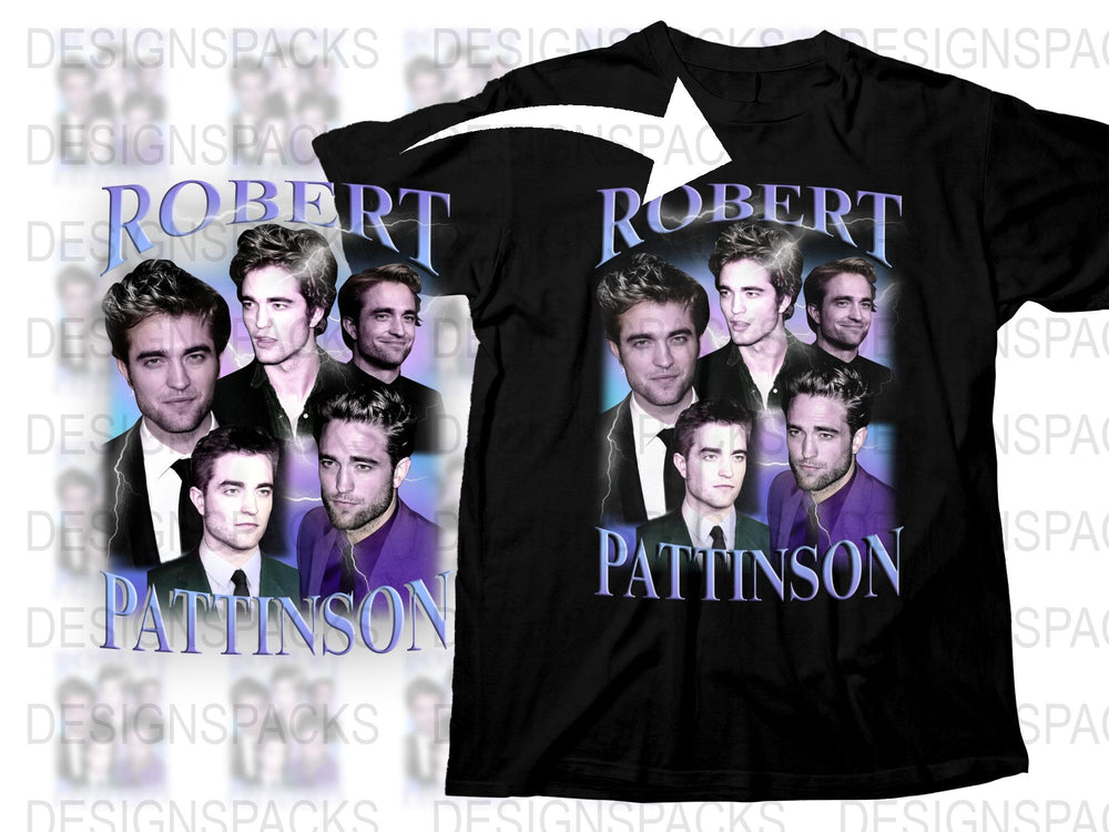 Robert Pattinson Photo Collage T-Shirt, Celebrity Graphic Tee, Actor Fan Gift, Unique Pop Culture Apparel