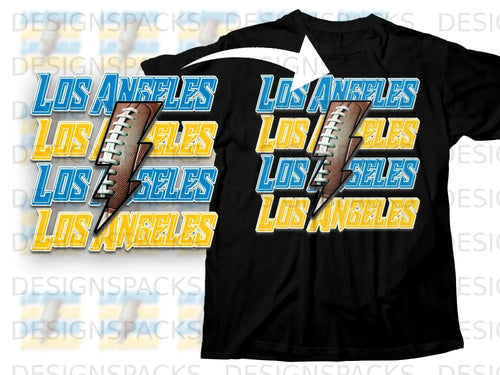 Los Angeles Football Lightning Bolt Graphic T-Shirt