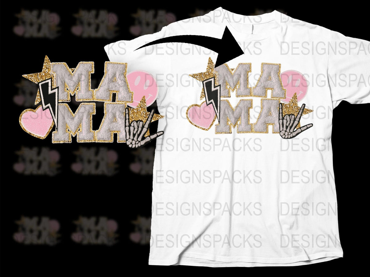 Mama Star Glitter Graphic T-Shirt, Pink Heart and Arrow, Stylish Mom Tee, Casual Women's Fashion Shirt, Unique Mother's Gift Idea