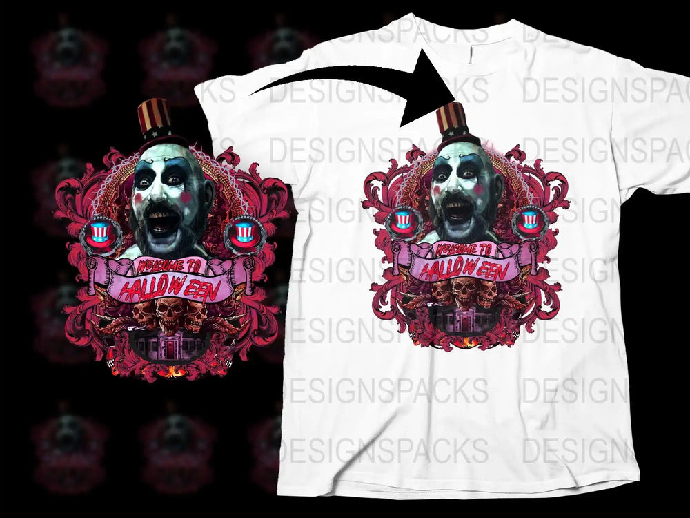 Halloween Clown Graphic T-Shirt, Spooky Circus Design, Creepy Horror Tee, Unique October Apparel
