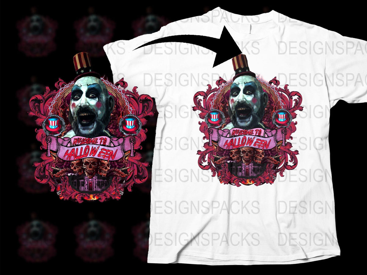 Halloween Clown Graphic T-Shirt, Spooky Circus Design, Creepy Horror Tee, Unique October Apparel