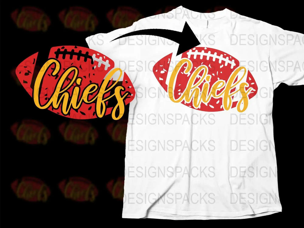 Chiefs Graphic T-Shirt, Red and Yellow Baseball Design, Casual Sporty Tee, Unisex Fashion Top