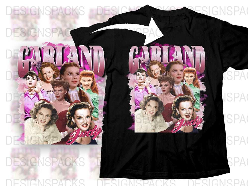 Judy Garland Vintage Collage T-Shirt, Classic Hollywood Actress Tees, Retro Film Star Fashion, Unique Gift Idea for Movie Buffs