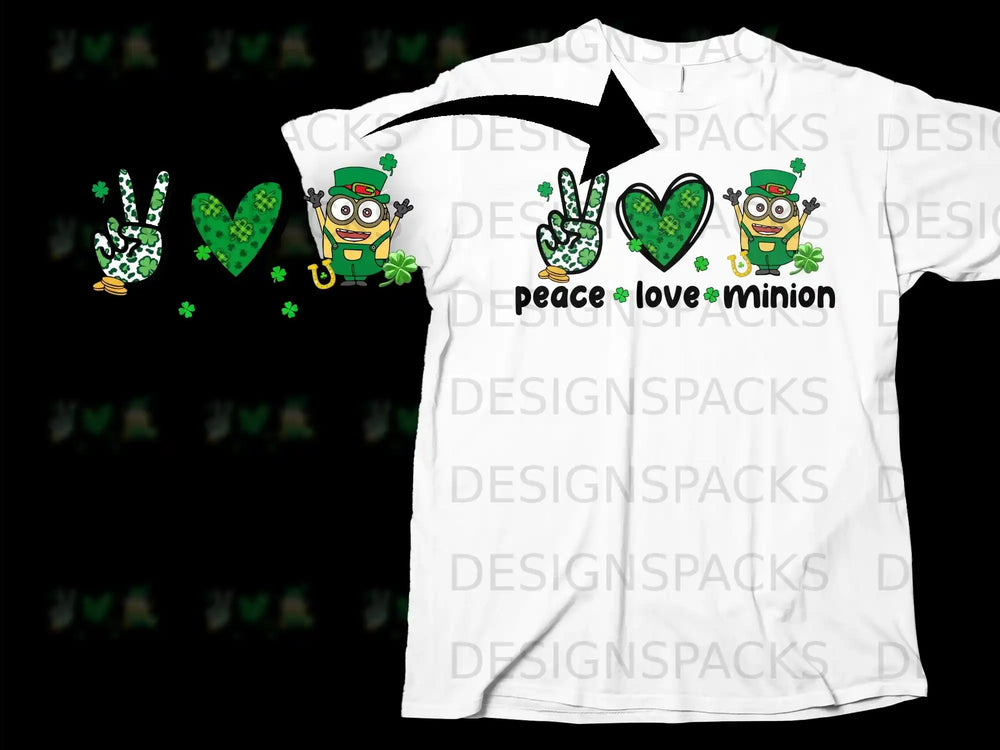 St Patricks Day Peace Love Minion Clover Shamrock product type