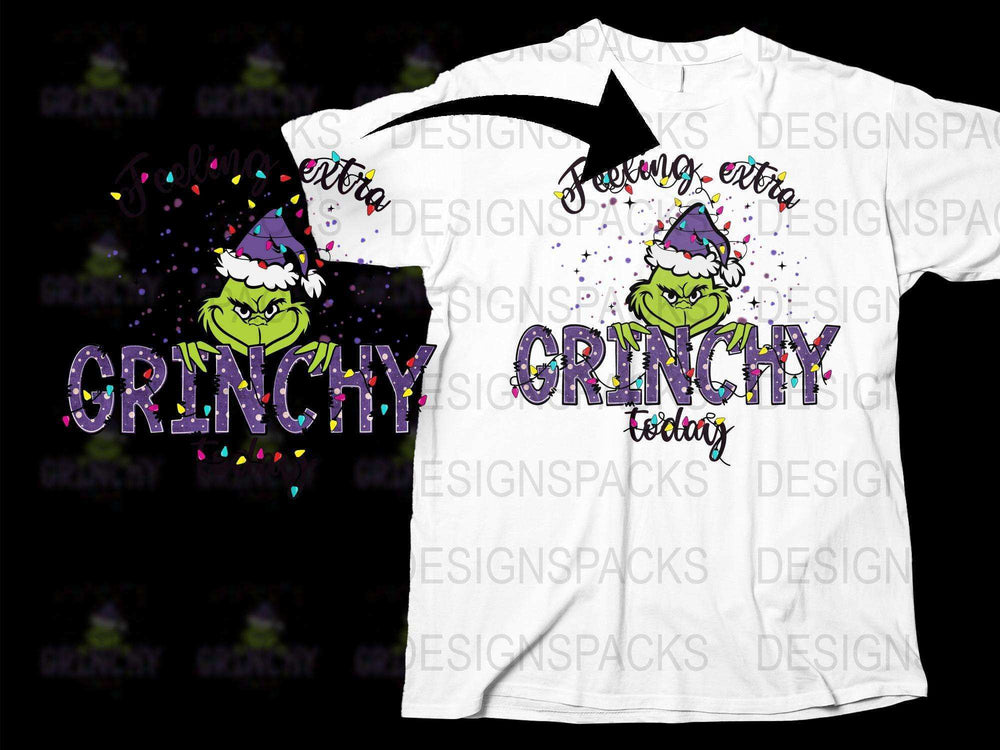 Grinchy Today Shirt, Festive Christmas Tee, Colorful Grinch Graphics, Holiday Apparel for All Ages