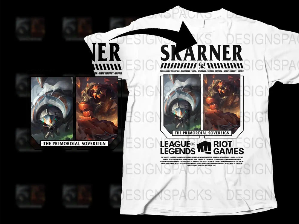 League of Legends Skarner T-Shirt, The Primordial Sovereign Graphic Tee, Gamer Clothing