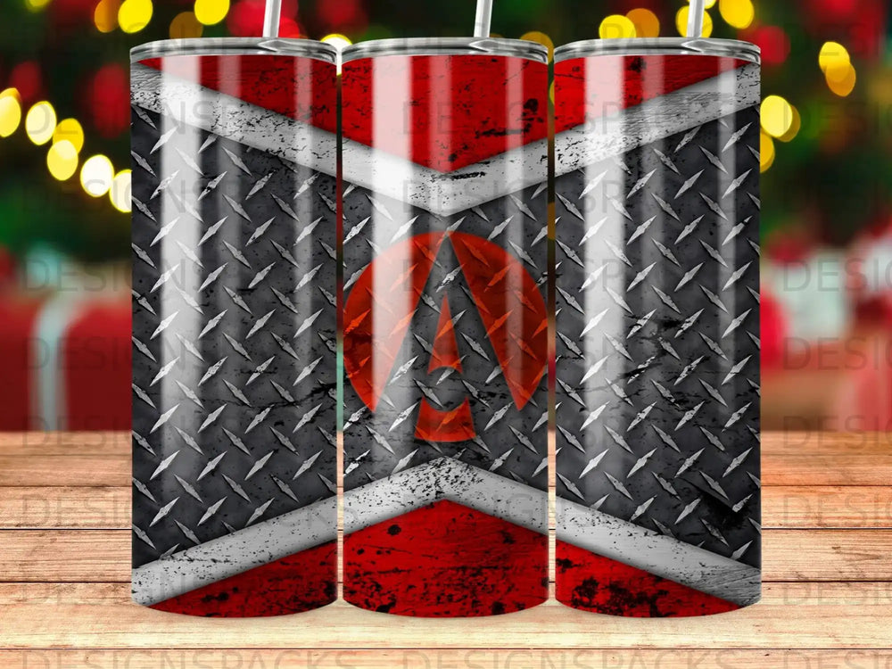 Red Black White Diamond Plate Industrial Grunge Tumbler product type